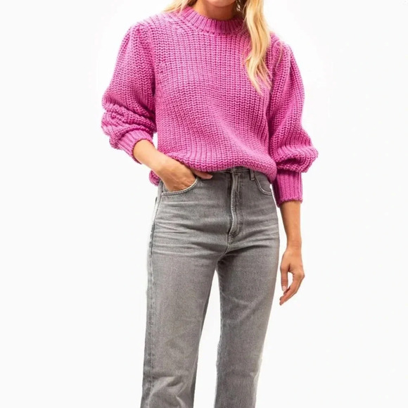 ISABEL MARANT ÉTOILE NWT Pleane Shaker Knit Sweater Jumper Pink 40 - Picture 4 of 14